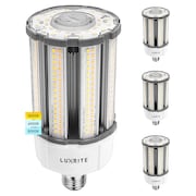 LUXRITE COB LED Corn Bulbs 18/27/36W3 CCT Selectable Up to 5450LM 100-277V E26 Base 4-Pack LR41605-4PK